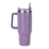 Taza de Coche Transfronteriza de 40 oz con Asa de Diamante Acero Inoxidable 304 Termo de Gran Capacidad Taza de Hielo Big Mac Venta al por Mayor