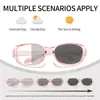 Óculos de Sol Polarizados Anti-Reflexo UV400 com Lentes Fotocromáticas e Proteção contra Vento Pós-Cirurgia Refrativa