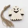 Colgante decorativo de Halloween con cuerda para decoración de escenas del hogar, colgante de madera para fiesta de calabazas, arte de madera minimalista moderno