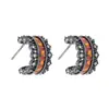 Pendientes Huecos en Forma de C con Diamantes Completos y Aguja de Plata S925, Elegantes y de Alta Gama, Pendientes Ligeros de Lujo y Elegantes para Mujer