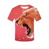 Amazon Verano Nuevo 3D Características Divertida Impresión Digital Camiseta de Hombre Cuello Redondo Casual Hombre T Outlet de Fábrica