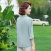 Vestido de verano para madre de mediana edad, camisa pequeña de siete mangas, top reductor de edad estilo occidental, camisa de gasa para mujer de mediana edad, ropa para el día de la madre