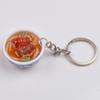 PVC Estilo Chino Mini Miniatura Simulación 3cm Tazón de Porcelana Azul y Blanco Comida Juego de Comida Modelo Llavero Accesorios Llavero