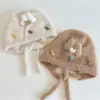 Gorro para bebé para otoño e invierno, engrosado y cálido, gorro protector para las orejas, gorro de lana de invierno lindo y adorable para bebés, gorro de punto para niños pequeños