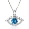 Collar de Plata de Ley S925 con Piedras de Nacimiento Doce Ojo Maligno de Moda Transfronterizo Europeo y Americano Colgante Elegante Versátil Amazon