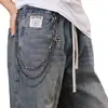 Popular Cadena de Pantalones de Personalidad Multicapa Negro Pistola de Amazon con Colgante de Cruz, Cadena para Jeans de Gama Alta Accesorio de Moda