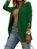 Novedad Estilo Aliexpress Amazon Moda Femenina Europea y Americana Tops, Chaquetas, Trajes Largos de Botones de Manga Larga para Mujer