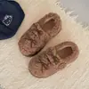 Zapatos de Algodón Peludos para Mujer Invierno Ropa de Abrigo 2025 Nuevo Estilo Coreano Estilo Hada Cálidos con Forro de Felpa Zapatos de Algodón para Mujer Mary Jane
