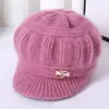 Gorro de Lana Tejida para Otoño e Invierno, Adecuado para Mujeres de Mediana Edad y Mayores, Gorro de Lana a Prueba de Frío de Abuela, Gorro de Calabaza de Mamá con Forro Polar Añadido para Calidez