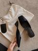 Sapatos Femininos Huizhou, Sandálias Rasas Modernas Estilo Francês para Mulheres, Salto Triangular de Verão, Mules e Chinelos Quadrados de Ponta de Alta Qualidade para Mulheres