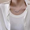 Collar de Frijol Irregular Geométrico para Mujer Plata Fragmentada Personalidad Versátil Elegante Cadena Clavicular S925 Collar Dulce Cool Elegante