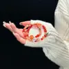 Pulsera de Cristal de Ágata Roja Natural Roja Jingxun para Mujer, Pulsera de Ágata Roja de Doble Círculo, Accesorio de Mano Estilo Vintage