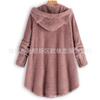 Amazon Eaby2026 Otoño e Invierno Estilo Europeo y Americano Botones Capucha Orejas de Gato Felpa Irregular Tendencia Marca Color Sólido Chaqueta para Mujer