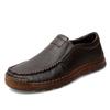 Cross-border Independent Station Novos sapatos casuais de couro masculinos costurados à mão plus size Foot Hollow respirável verão sapatos de couro genuíno