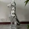 Perro Bulldog Francés Minimalista Moderno Lujo Ligero Perro Bulldog Francés Galvanizado Celebridad de Internet Decoración del Hogar Mueble de TV Sala de Estar Adorno Grande de Perro para el Suelo