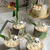 Nuevo Estilo Nacional Chinoiserie Tubo de Bambú Mesa de Postres Adornos de Decoración para Pasteles Cesta de Bambú Vaporera Cabeza de Panda Gomoso Enchufe de Disfraz