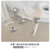 Accesorios para Uñas: Producto Terminado Apilado con Circonita Blanca Cuadrada Acabado Diamante, Bola de Diamante Hecha a Mano, Decoración Brillante Huevo de Paloma de Ángulo Recto Completamente Diamantada