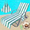 Funda para Silla de Playa Transfronteriza Funda para Silla de Playa de Microfibra Bolsa Funda para Silla de Playa Serie a Rayas de Impresión Digital 3D