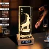 Trofeo Personalizado de Cristal Luminoso, Adorno de Medalla de Reloj de Madera Maciza, Recuerdo de Actividad Cultural y Creativa de la Reunión Anual de la Empresa para Empleados
