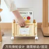 Caja de Libros Plegable Multicapa debajo de la Mesa Estante de Almacenamiento para Snacks Carrito de Almacenamiento con Ruedas de Pie para Dormitorio Estudiantil