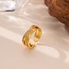 Nuevo anillo de apertura ajustable con circón 3A incrustado, diseño de moda, elementos de estrella, mismo estilo que las celebridades de Internet