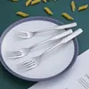 Cuchara de Acero Inoxidable 304 Tenedor de Postre Espeso Cuchara Tenedor de Fruta Cuchara de Sopa para el Hogar Cuchara para Comer de Estudiante