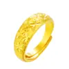 Xin Joias Anel Aberto Vintage Espesso Céu Estrelado Banhado a Ouro 24K Anel de Casal Dourado Vietnamita