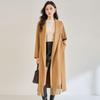 25 Abrigo de Lana Doble Cara con Solapa y Borlas de Invierno Estilo Bata de Baño Abrigo de Lana Adelgazante 25610 Negro
