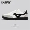 Tênis de Treino Alemão Color-Blocking Preto e Branco Global para Homens, Novos Tênis de Cano Baixo Outono 2026, Sapatos Esportivos Casuais Tendência Retro para Homens