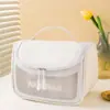 Nueva Bolsa Cosmética Transparente Simple de Gran Capacidad Bolsa de Almacenamiento Portátil para Viajes Estuche Grande para Lápices de Estudiante Portátil