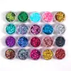 Polvo para uñas con lentejuelas brillantes, glitter láser, set de 12 colores Amazon para DIY facial con lentejuelas, polvo de glitter sin logo