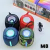Bolso de Audio Bluetooth M8 para Productos Nuevos Transfronterizos Subwoofer Exterior Bolso con Luz RGB Altavoz para Tarjeta de Regalo de Escritorio