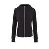 Sudadera con Capucha y Bolsillo de Cuello Alto Estilo Americano para Mujer, Ajuste Delgado Retro con Cintura Ancha, Chaqueta con Cremallera que Reduce la Edad