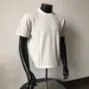 Camiseta Gruesa Elegante Estilo Nuevo Retro Americano Verano Holgada de Moda Cuello Redondo Manga Corta para Hombre Top Oversize