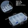 Caja de almacenamiento de escritorio de plástico con rejilla, 10, 15 y 24 botones transparentes, para accesorios de pesca, joyería y cosméticos.