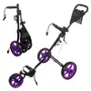 Carro de golf al por mayor de fábrica de tres ruedas, carro para bolsa de pelotas, almacenamiento plegable, bolsa de golf