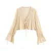 Artículo Caliente de Venta Transfronteriza de Aliexpress 2026 Primavera Nuevo Top Bordado de Color Sólido Elegante Decorado con Lazo 7521033622