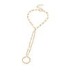 BZ1529 Corrente de Dedos com Corrente de Pérolas Simples Boêmia Europeia e Americana Pulseira de Metal Tendência Criativa para Mulheres