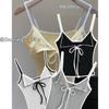 Dulce Chica Suave Sling Combinación de Colores Lazo Pequeño Chaleco Ropa Exterior Ajustado Cintura Alta Ombligo Descubierto Top para Niñas