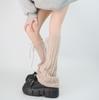 Calcetines holgados de punto trenzado acampanados rojos, calentadores de piernas de lana cálida, calcetines de punto, calentadores de botas para chica, forro polar cálido