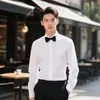 Roupas de Trabalho Cuidadosamente Selecionadas, Camisas de Manga Longa, Trajes Formais de Negócios Masculinos, Roupas Profissionais, Ternos para Padrinhos Masculinos Sem Ferro, Camisas de Irmão