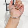 Pulseira de Prata Anel de Möbius Fuchs para Mulheres, Presente para Namorada, Pulseira Sólida de Prata Pura 999, Elegante para o Dia a Dia