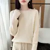 Comercio exterior transfronterizo otoño e invierno nuevo suéter de punto trenzado de cuello redondo elegante para mujer, color liso, suave, top de moda estilo coreano