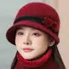 Sombrero de Lana de Invierno para Personas de Mediana Edad y Mayores, Sombrero de Cubo Cálido y a Prueba de Viento de Ala Ancha para Señoras Mayores, Abuelas, Sombrero de Punto de Pelo de Conejo