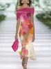 Sitio Independiente Transfronterizo Amazon Temu Moda Moderna Holgado de Un Hombro Manga Corta Vestido Verano Mujer Al por Mayor