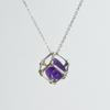 Colgante de Piedra Original de Cristal Natural Enrollado Europeo y Americano Amatista Polvo de Azúcar al por Mayor Accesorios de Collar de Piedra Irregular