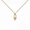 Collar con Candado de Corazón Chapado en Plata de Ley S925 Oro de 14K para Mujer Mini Exquisito Nicho ins Simple Versátil Cadena para Clavícula