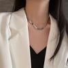 Collar de acero de titanio con personalidad de moda, diseño nicho, cadena de clavícula de escama de pez, sentido de alta gama europeo y americano, cadena para camiseta, joyería de internet