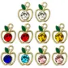 Bestseller transfronterizo DIY fruta esmalte aleación aleación de zinc rhinestone hueco manzana colgante pulsera pendientes collar accesorios de joyería