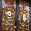 Guirnalda Decoración de Papá Noel Día de Año Nuevo Pegatinas para Vidrio de Ventana Decoraciones Colgantes Pegatinas Electrostáticas Pegatinas para Puertas Pegatinas para Ventanas Removibles